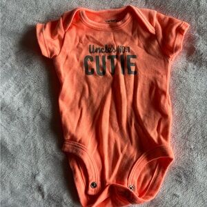 Carter's Orange 'Uncle's No.1 CUTIE' Baby One-Piece Bodysuit